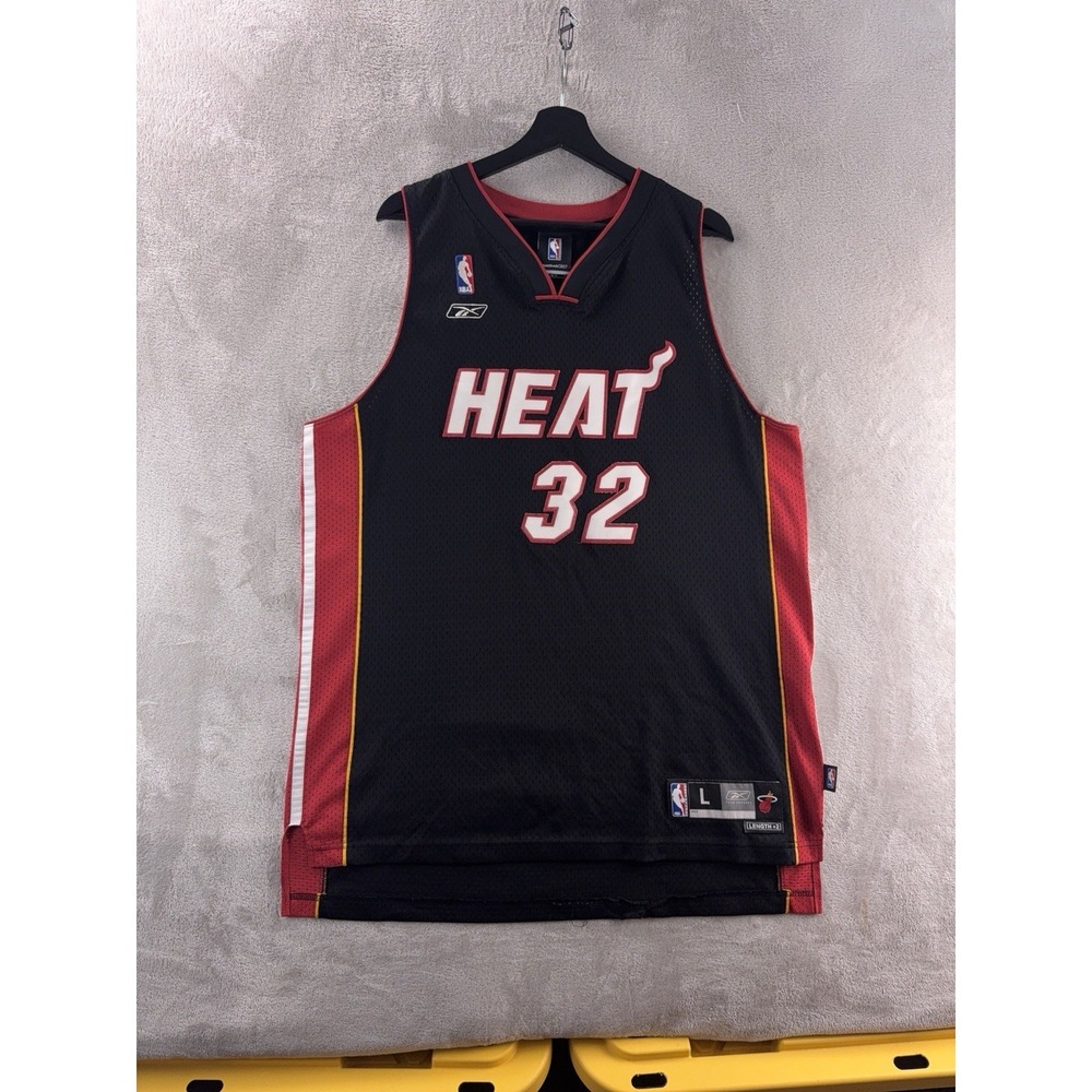 Reebok Miami Heat #32‎ Shaquille O'Neal Jersey Black Mens Size Large NBA